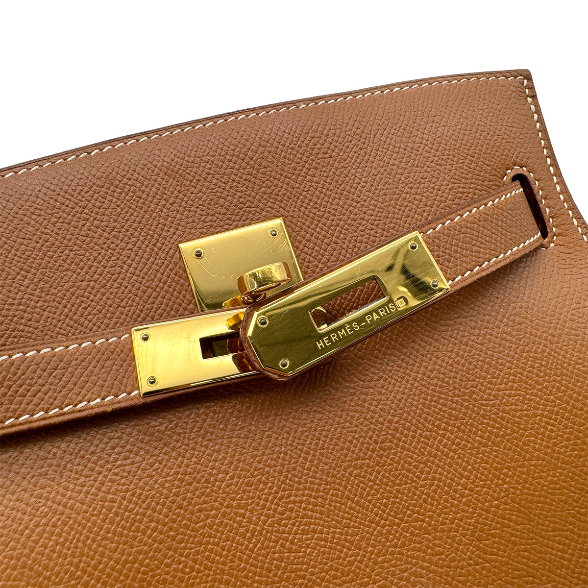 HERMES KELLY SPORTS GOLD COUCHEVEL SHOULDER BAG 〇Y GHW 90292786