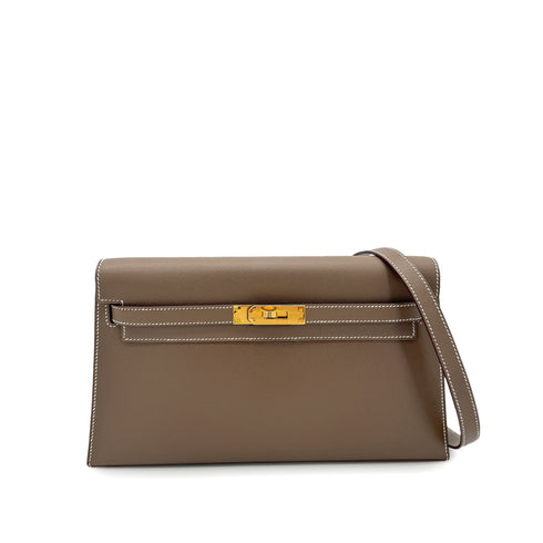 HERMES KELLY ELAN ETOUPE VEAU MADAME CLUTCH SHOULDER BAG B GHW 90292788 - PURPOSE