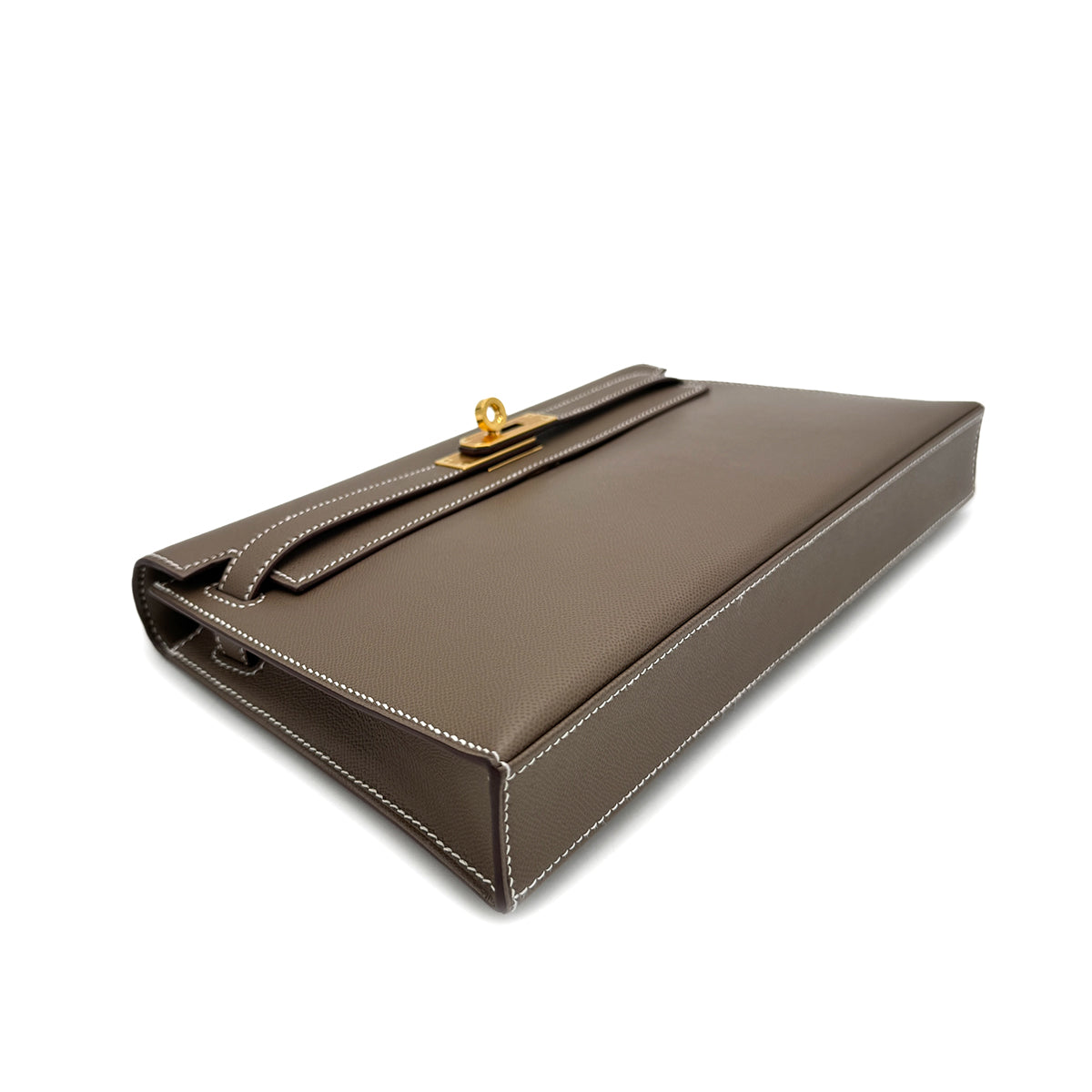 HERMES KELLY ELAN ETOUPE VEAU MADAME CLUTCH SHOULDER BAG B GHW 90292788