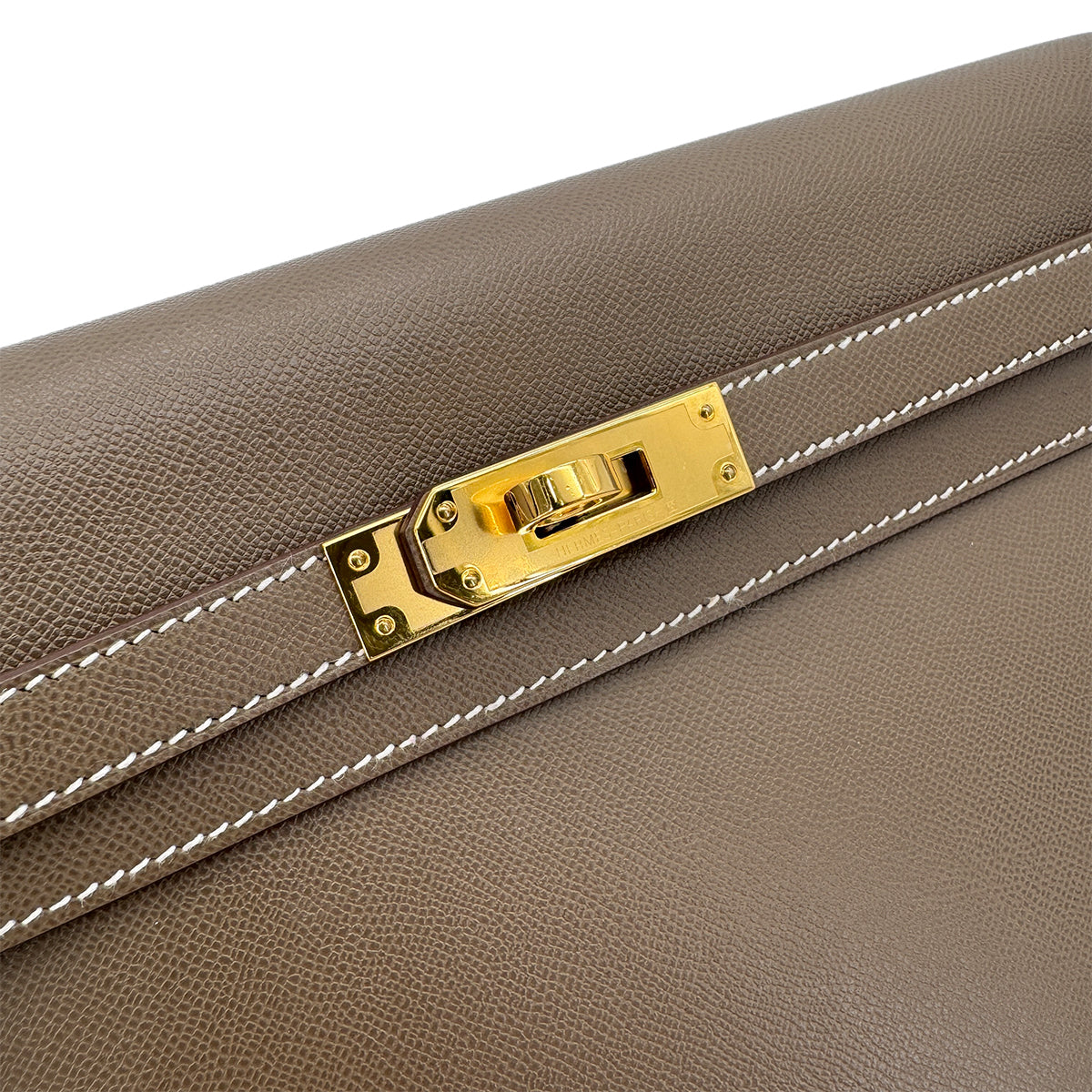 HERMES KELLY ELAN ETOUPE VEAU MADAME CLUTCH SHOULDER BAG B GHW 90292788