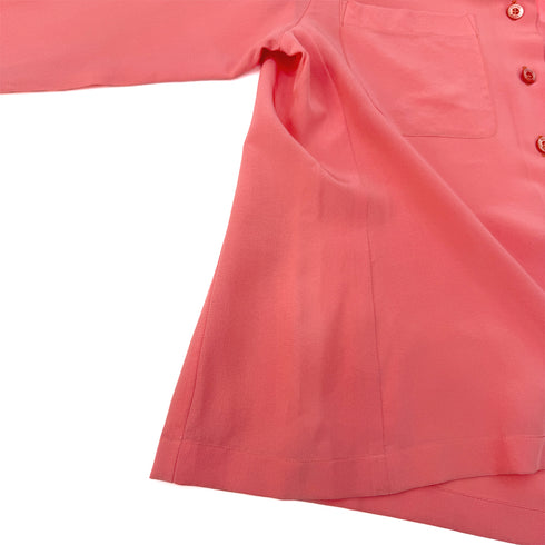 CHANEL VINTAGE LOGO BUTTON SHIRT PINK SILK 42 RTW 90292792 - PURPOSE