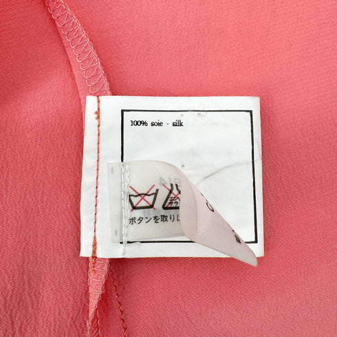 CHANEL VINTAGE LOGO BUTTON SHIRT PINK SILK 42 RTW 90292792 - PURPOSE