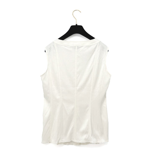 CHANEL VINTAGE SLEEVELESS TOPS WHITE COTTON 42 RTW 90292793