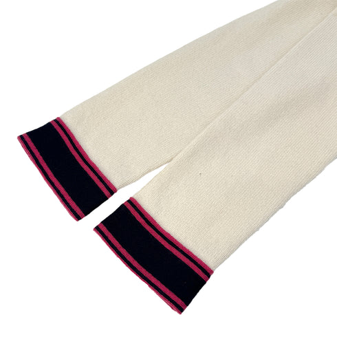 CHANEL COCO BUTTON CARDIGAN IVORY PINK NAVY CASHMERE 36 P62 RTW 90292797