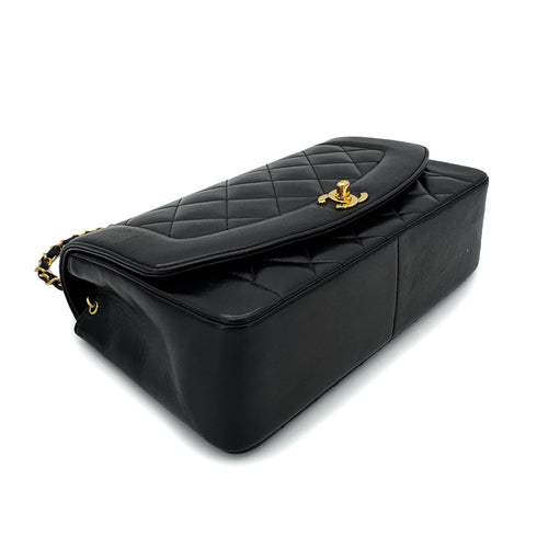 CHANEL VINTAGE DIANA MEDIUM CHAIN SHOULDER BAG BLACK LAMB SKIN 90292808 - PURPOSE