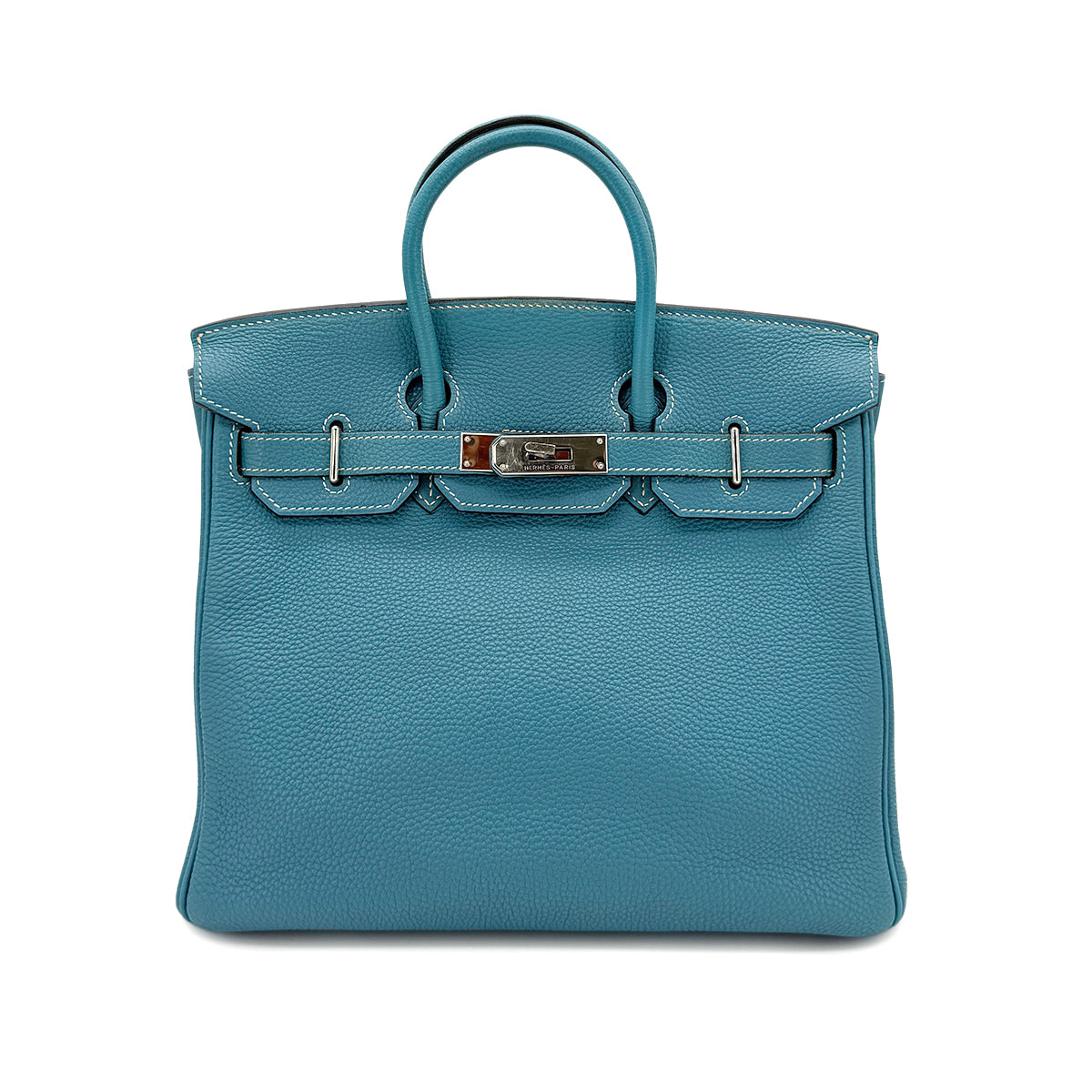 HERMES HAUT A COURROIES 28 BLUE JEAN TOGO HAND BAG ▢I SHW 90292815