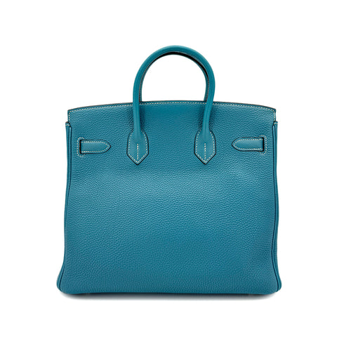 HERMES HAUT A COURROIES 28 BLUE JEAN TOGO HAND BAG ▢I SHW 90292815 - PURPOSE