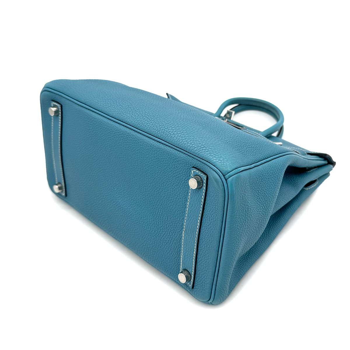 HERMES HAUT A COURROIES 28 BLUE JEAN TOGO HAND BAG ▢I SHW 90292815