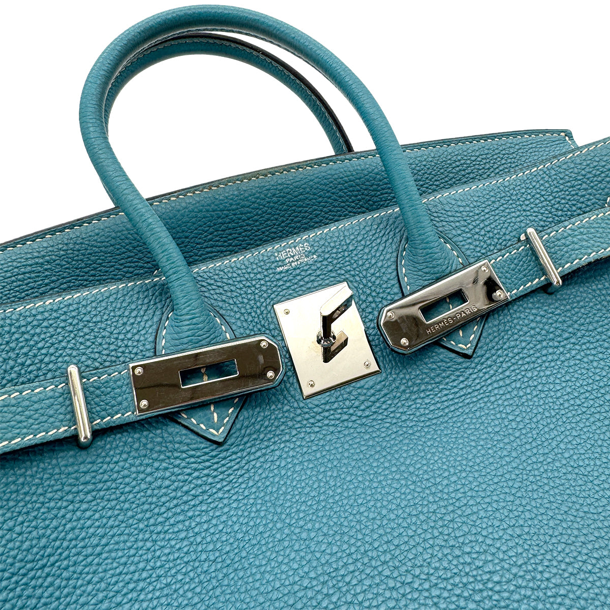 HERMES HAUT A COURROIES 28 BLUE JEAN TOGO HAND BAG ▢I SHW 90292815