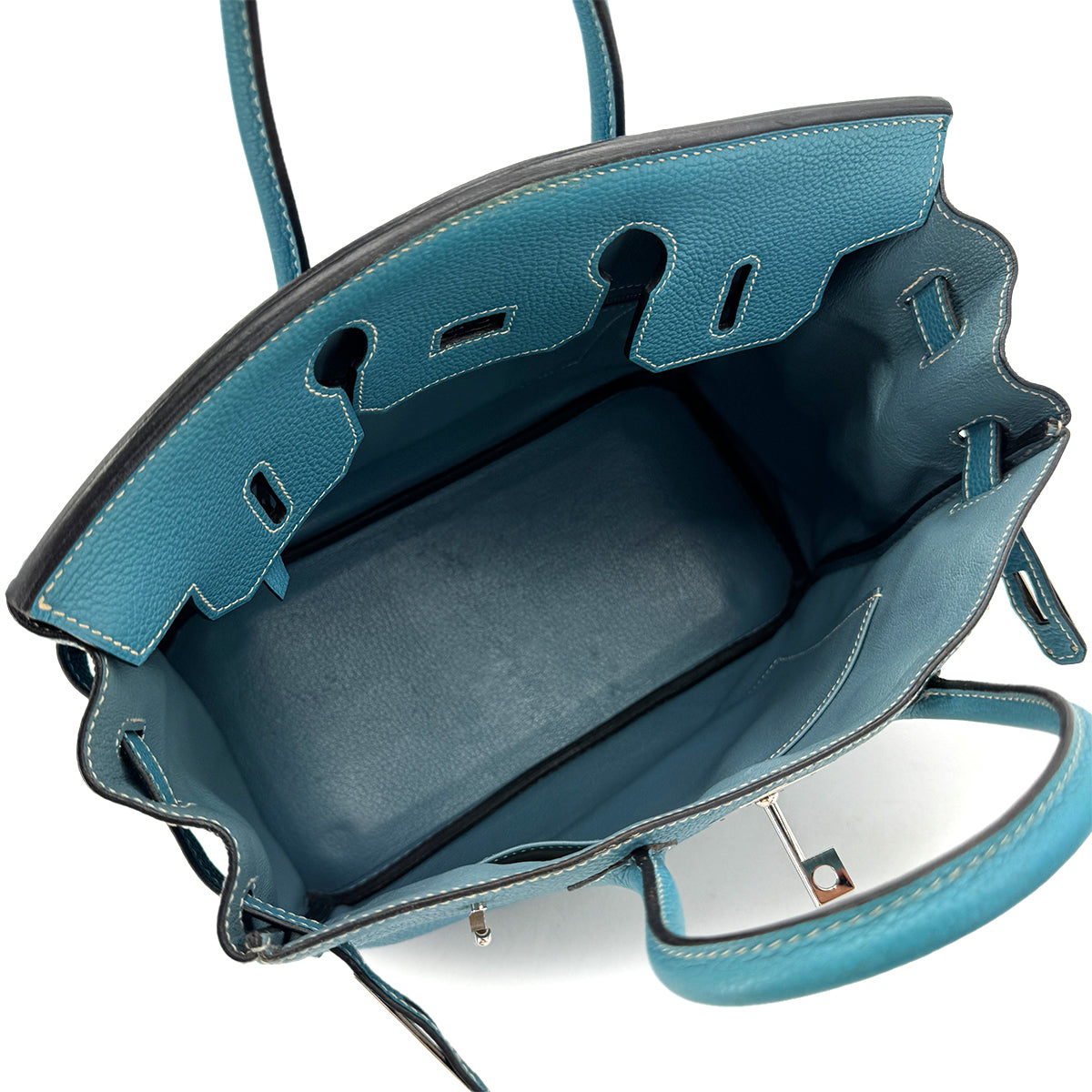 HERMES HAUT A COURROIES 28 BLUE JEAN TOGO HAND BAG ▢I SHW 90292815