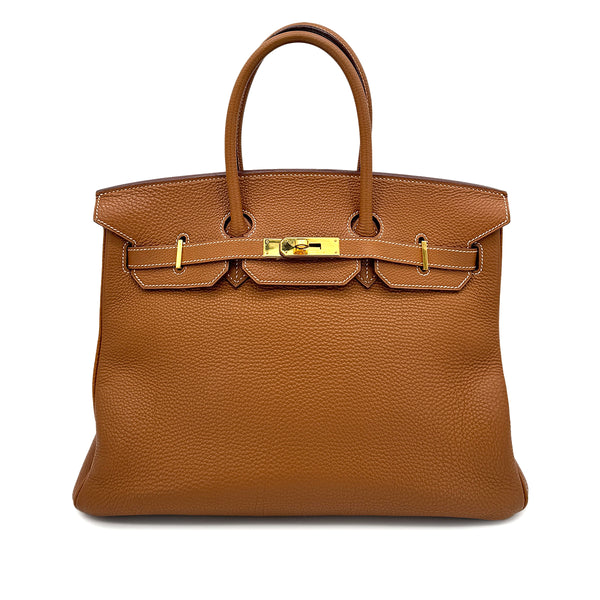 HERMES BIRKIN 35 GOLD TOGO HAND BAG □J GHW 90292816 - PURPOSE