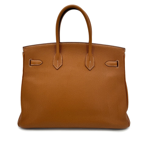 HERMES BIRKIN 35 GOLD TOGO HAND BAG □J GHW 90292816 - PURPOSE