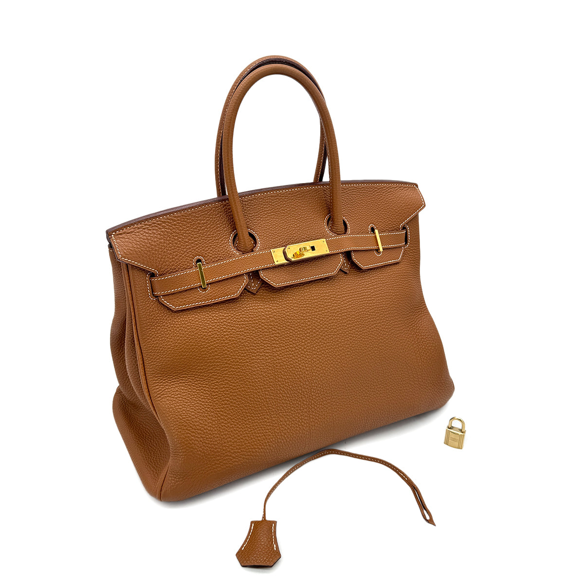 HERMES BIRKIN 35 GOLD TOGO HAND BAG □J GHW 90292816