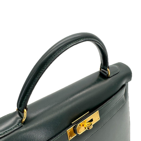 HERMES KELLY 32 SELLIER VERT BOXCALF HAND SHOULDER BAG 〇V GHW 90292817 - PURPOSE