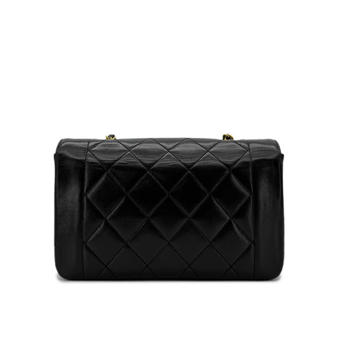 CHANEL VINTAGE DIANA SMALL CHAIN SHOULDER BAG BLACK LAMB SKIN 90292818 - PURPOSE