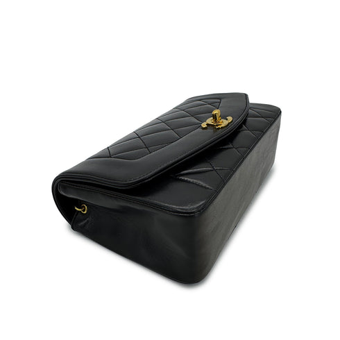 CHANEL VINTAGE DIANA SMALL CHAIN SHOULDER BAG BLACK LAMB SKIN 90292818 - PURPOSE