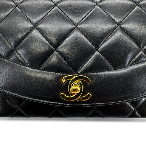 CHANEL VINTAGE DIANA SMALL CHAIN SHOULDER BAG BLACK LAMB SKIN 90292818 - PURPOSE