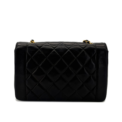 CHANEL VINTAGE DIANA MEDIUM CHAIN SHOULDER BAG BLACK LAMB SKIN 90292819 - PURPOSE