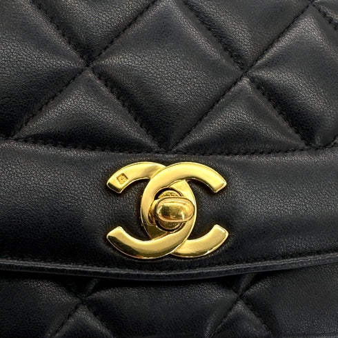 CHANEL VINTAGE DIANA MEDIUM CHAIN SHOULDER BAG BLACK LAMB SKIN 90292819 - PURPOSE