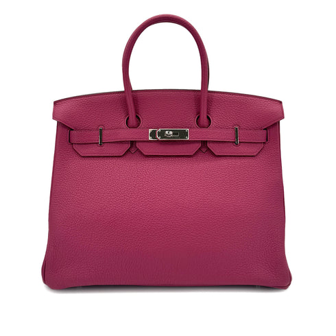 HERMES BIRKIN 35 TOSCA TOGO HAND BAG R PALLADIUM HARDWARE 90292820 - PURPOSE