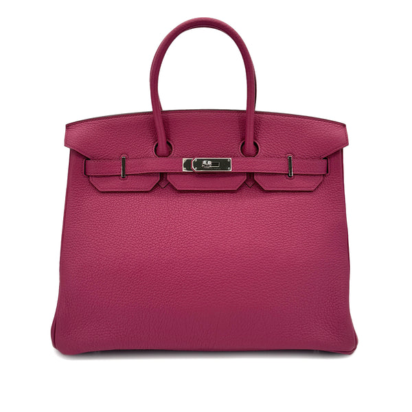 HERMES BIRKIN 35 TOSCA TOGO HAND BAG R PALLADIUM HARDWARE 90292820 - PURPOSE