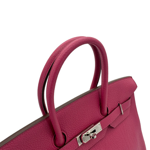 HERMES BIRKIN 35 TOSCA TOGO HAND BAG R PALLADIUM HARDWARE 90292820 - PURPOSE