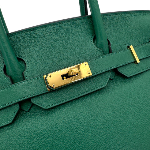 HERMES BIRKIN 30 VERT VERTIGO EVERCOLOR HAND BAG C GOLD HARDWARE 90292866 - PURPOSE