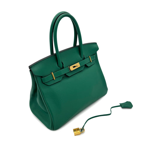HERMES BIRKIN 30 VERT VERTIGO EVERCOLOR HAND BAG C GOLD HARDWARE 90292866 - PURPOSE