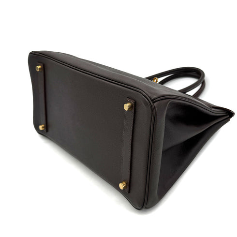 HERMES BIRKIN 35 CHOCOLAT COURCHEVEL HAND BAG □C GHW 90292879 - PURPOSE