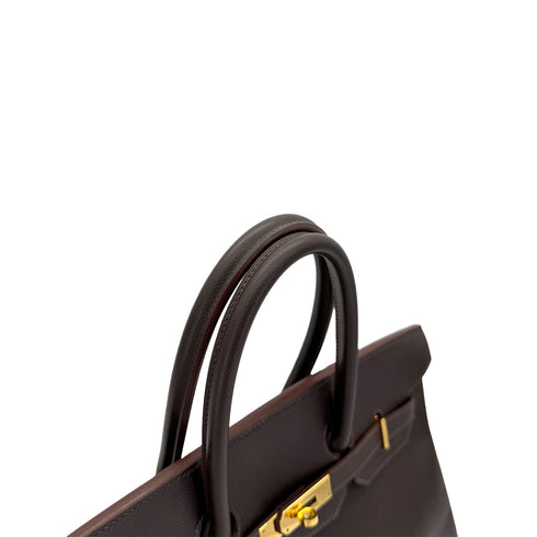 HERMES BIRKIN 35 CHOCOLAT COURCHEVEL HAND BAG □C GHW 90292879 - PURPOSE