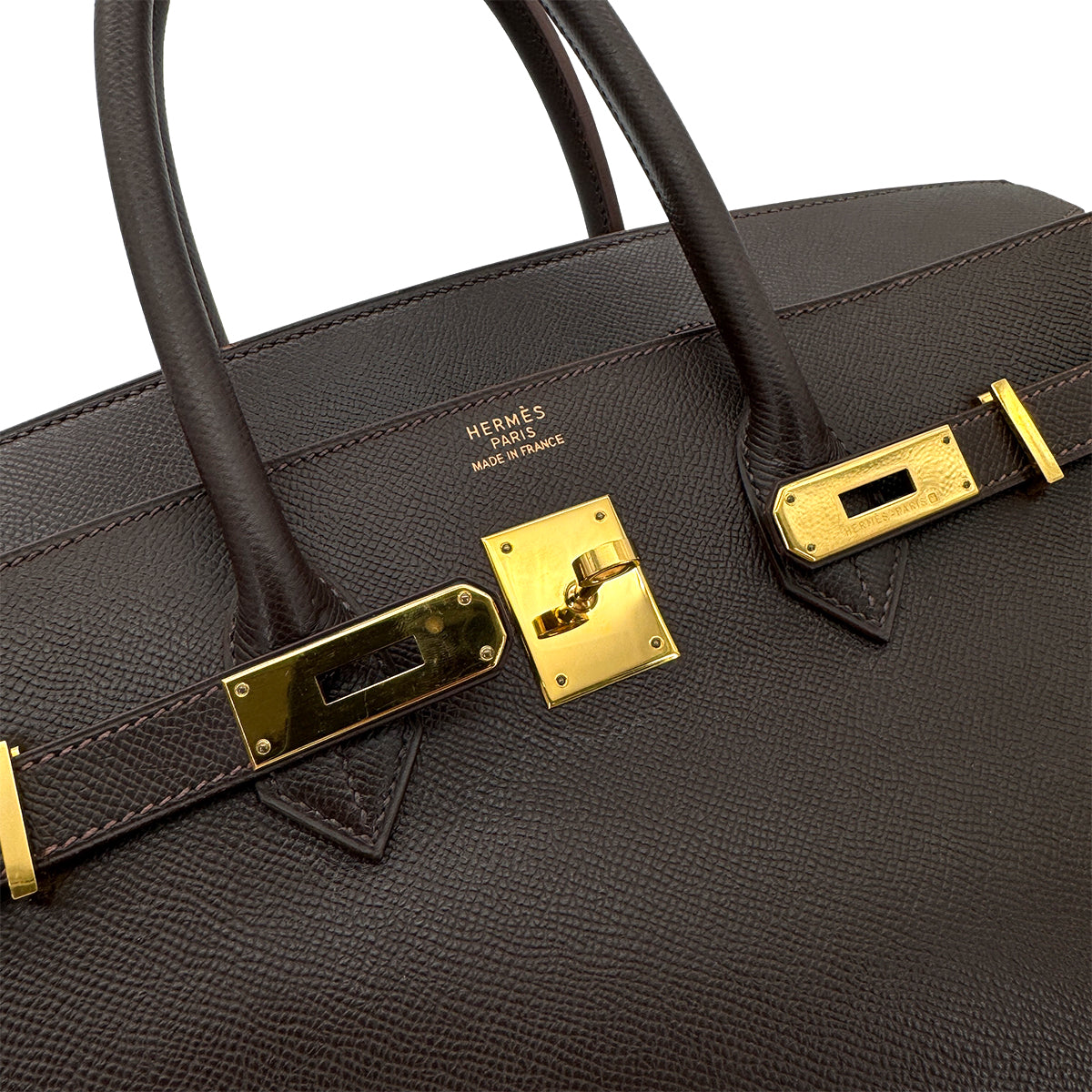 HERMES BIRKIN 35 CHOCOLAT COURCHEVEL HAND BAG □C GHW 90292879