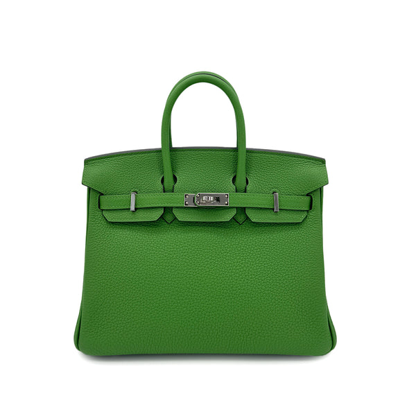 HERMES BIRKIN 25 VERT YUCCA TOGO HAND BAG W SHW 90292880 - PURPOSE