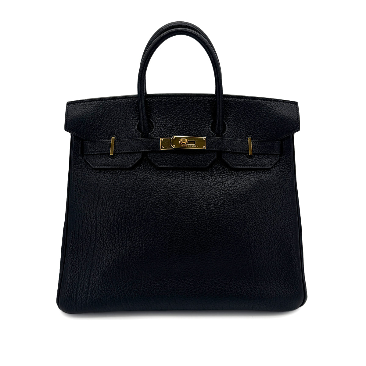 HERMES HAUT A COURROIES 32 BLACK FJORD HAND BAG □D GHW 90292881