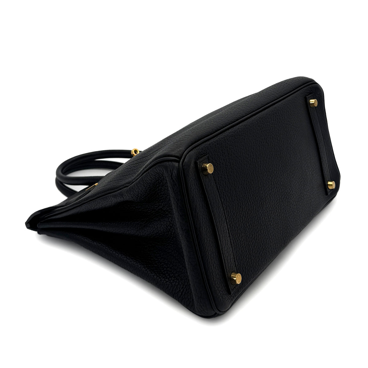HERMES HAUT A COURROIES 32 BLACK FJORD HAND BAG □D GHW 90292881