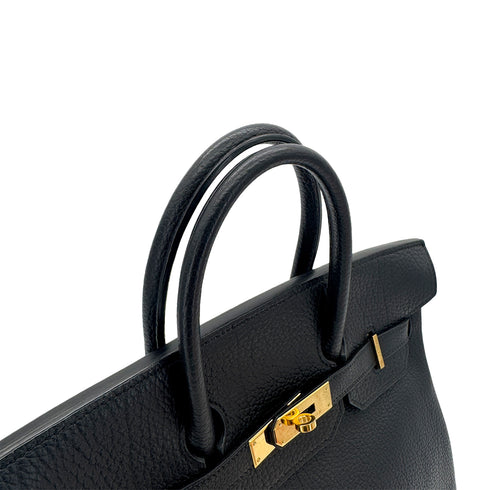 HERMES HAUT A COURROIES 32 BLACK FJORD HAND BAG □D GHW 90292881 - PURPOSE