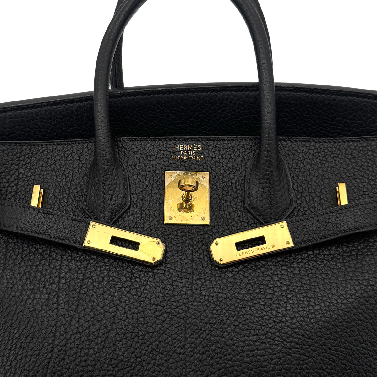 HERMES HAUT A COURROIES 32 BLACK FJORD HAND BAG □D GHW 90292881