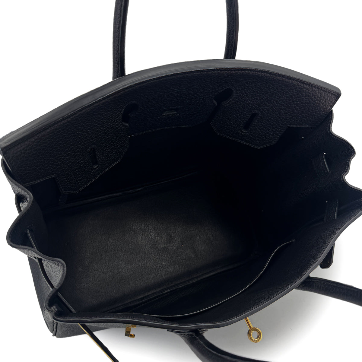 HERMES HAUT A COURROIES 32 BLACK FJORD HAND BAG □D GHW 90292881