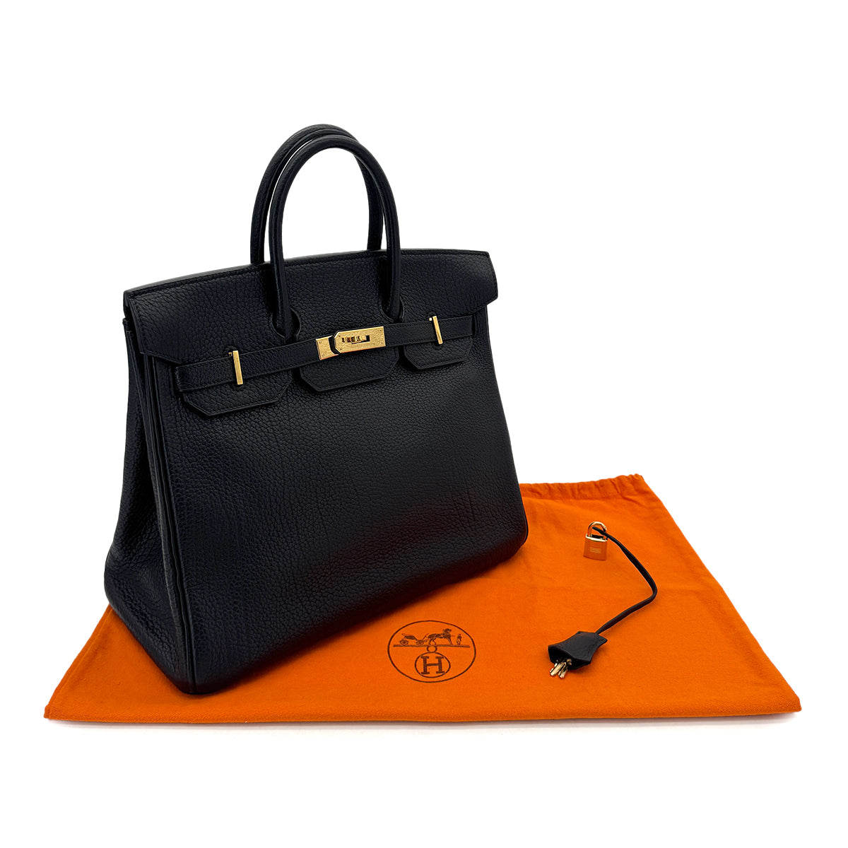 HERMES HAUT A COURROIES 32 BLACK FJORD HAND BAG □D GHW 90292881