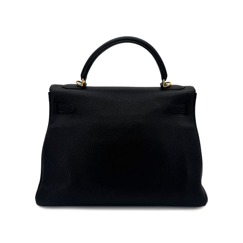 HERMES KELLY 32 RETOURNE BLACK TOGO HAND SHOULDER BAG □G GHW 90292887 - PURPOSE
