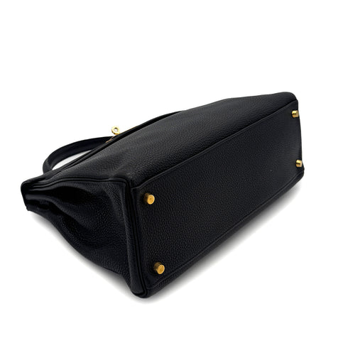 HERMES KELLY 32 RETOURNE BLACK TOGO HAND SHOULDER BAG □G GHW 90292887 - PURPOSE