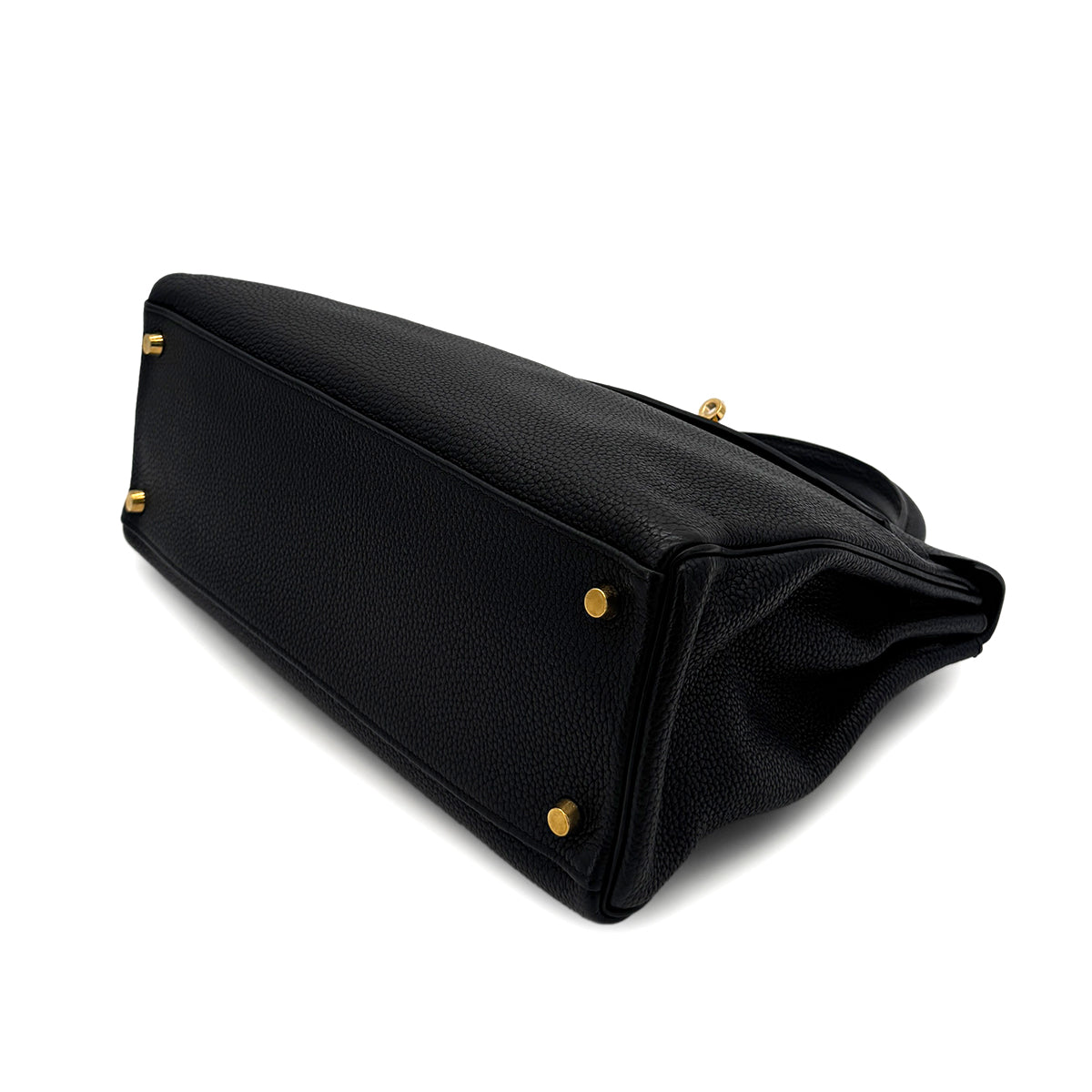 HERMES KELLY 32 RETOURNE BLACK TOGO HAND SHOULDER BAG □G GHW 90292887