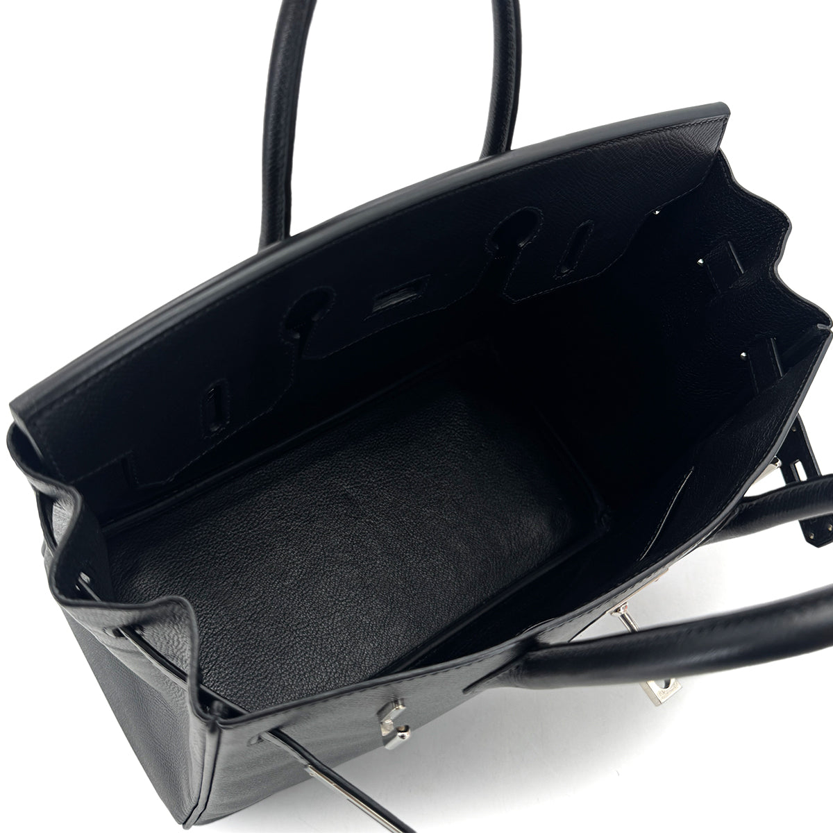 HERMES HAUT A COURROIES 28 BLACK EPSOM HAND BAG ▢J SHW 90292888