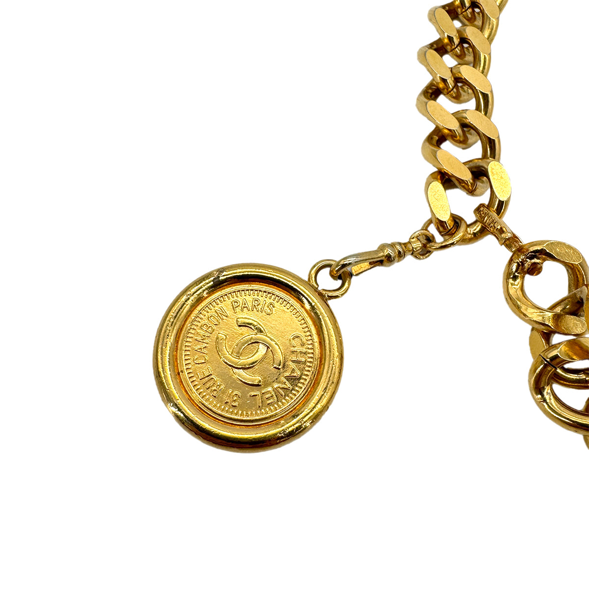 CHANEL VINTAGE CHAIN BELT COCOMARK GOLD ACCESSORY 94P 90292890