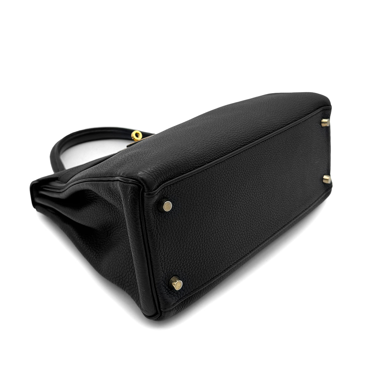 HERMES KELLY 28 RETOURNE BLACK EVERCOLOR HAND SHOULDER BAG □R GHW 90292891