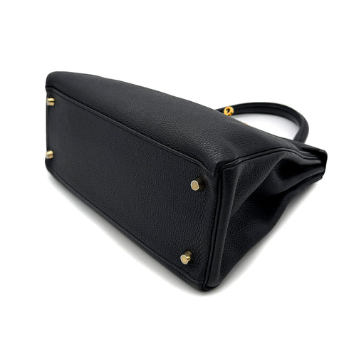 HERMES KELLY 28 RETOURNE BLACK EVERCOLOR HAND SHOULDER BAG □R GHW 90292891 - PURPOSE