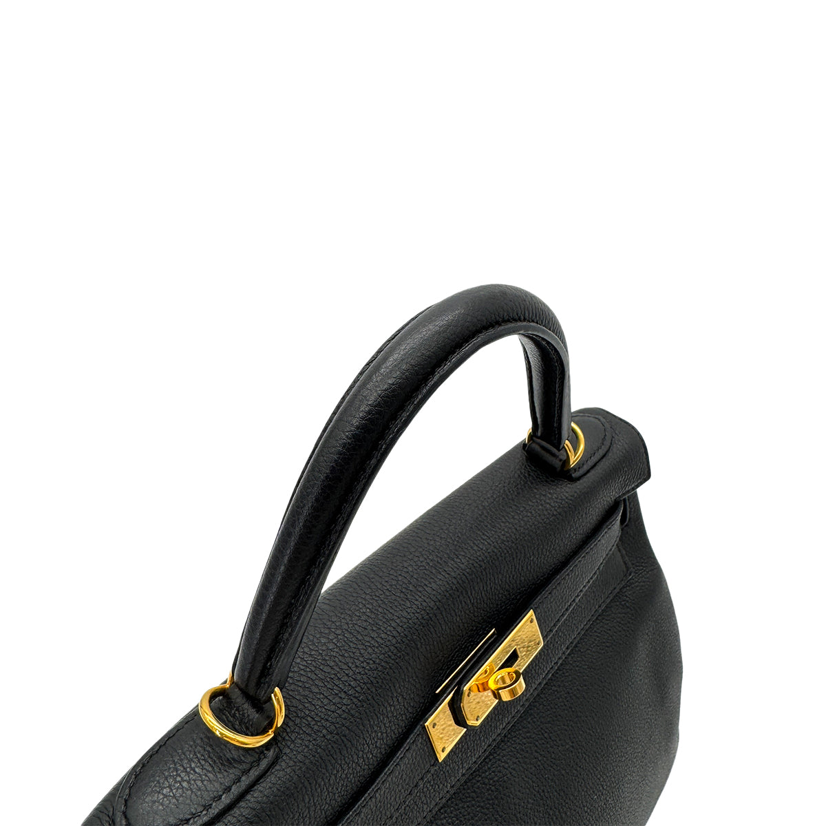 HERMES KELLY 28 RETOURNE BLACK EVERCOLOR HAND SHOULDER BAG □R GHW 90292891