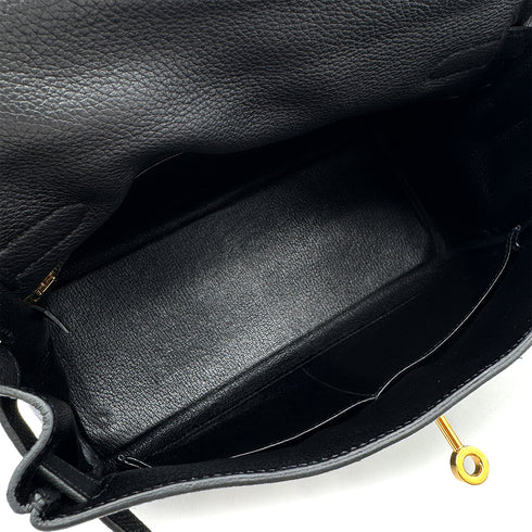 HERMES KELLY 28 RETOURNE BLACK EVERCOLOR HAND SHOULDER BAG □R GHW 90292891 - PURPOSE