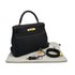 HERMES KELLY 28 RETOURNE BLACK EVERCOLOR HAND SHOULDER BAG □R GHW 90292891