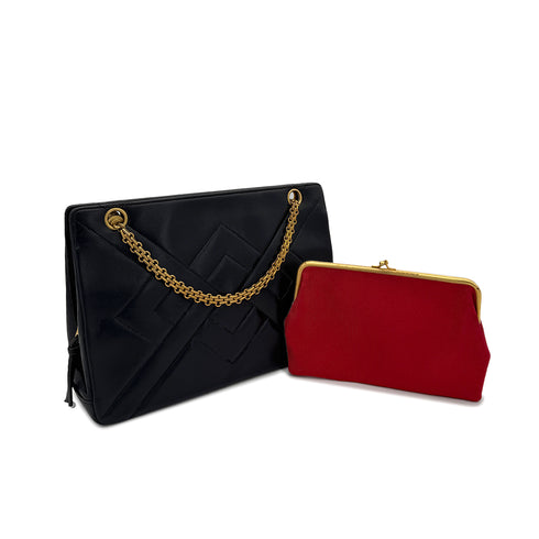CHANEL VINTAGE DIA STITCH CHAIN TOTE BAG BLACK LAMB SKIN 90292898 - PURPOSE