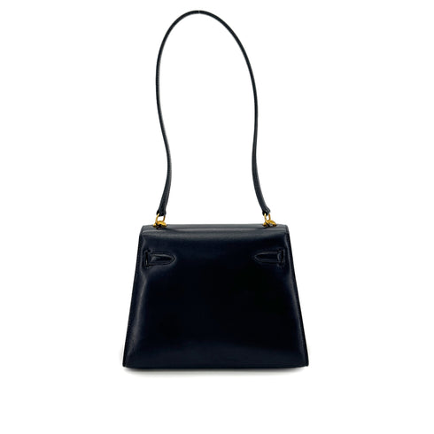 HERMES MINI KELLY 20 SELLIER BLUE INDIGO BOX CALF SHOULDER BAG 〇R GHW 90292900 - PURPOSE
